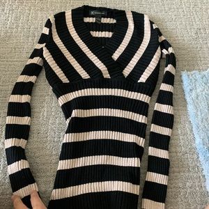 Form fitting shiny pink and black stripe